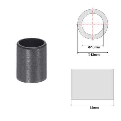Harfington Uxcell Sleeve Bearings 10mmx12mmx15mm POM Wrapped Oilless Bushings Black 2pcs
