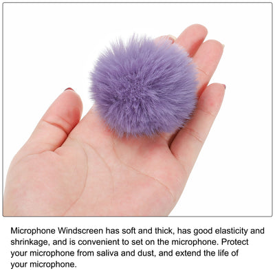 Harfington Furry Microphone Windscreen 7mmx 60mm Mic Cover Windshield Purple