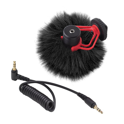 Harfington Furry Microphone Windscreen 7mmx 60mm Mic Cover Windshield White 2 Pack