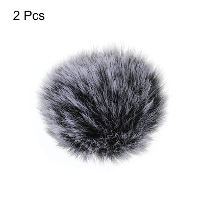 Harfington Furry Microphone Windscreen 6mmx 60mm Mic Cover Windshield Black White 2 Pack