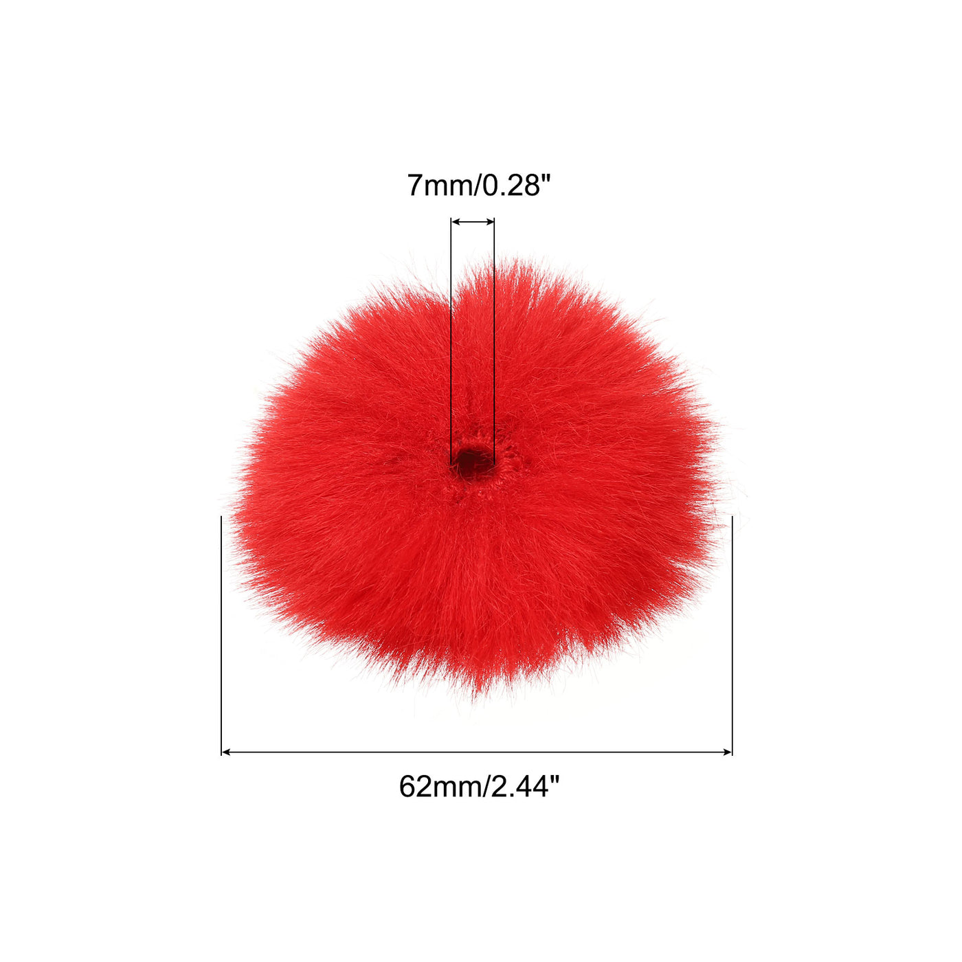 Harfington Furry Microphone Windscreen 7mmx 62mm Mic Cover Windshield Red 2 Pack