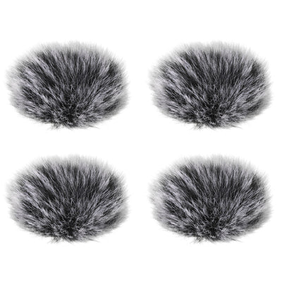 Harfington Furry Microphone Windscreen 7mmx 60mm Mic Cover Windshield Black White 4 Pack