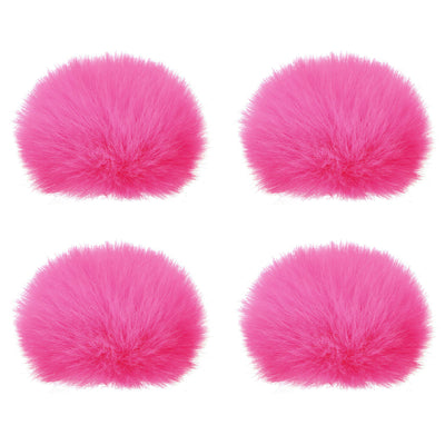 Harfington Furry Microphone Windscreen 9mmx 60mm Mic Cover Windshield Rose Red 4 Pack
