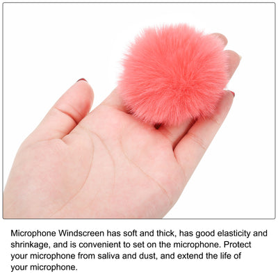 Harfington Furry Microphone Windscreen 7mmx 60mm Mic Cover Windshield Orange 4 Pack