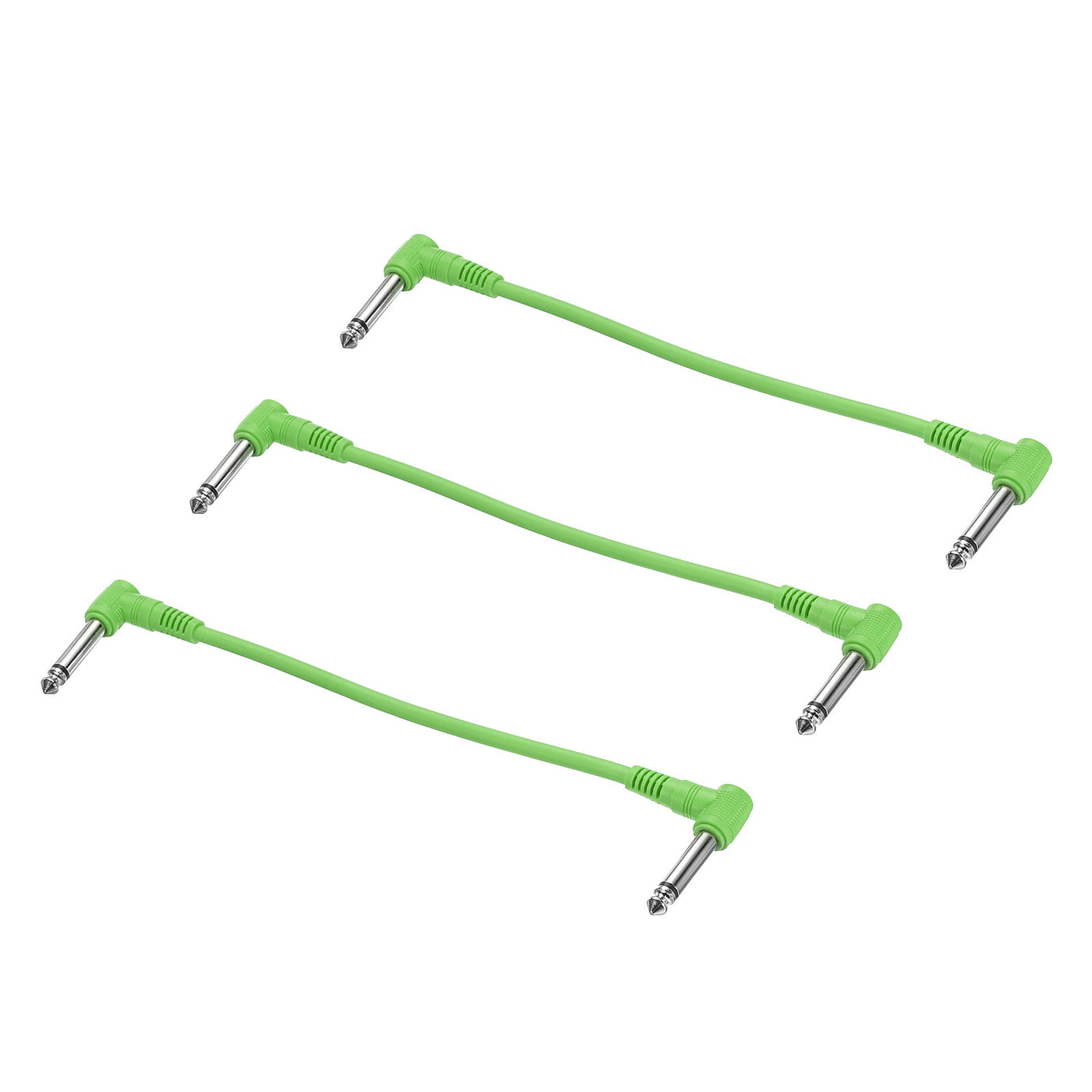 Harfington Guitar Patch Cables 1/4" TRS Right Angle Pedal Instrument Cable Green 3 Pack