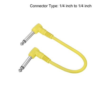 Harfington Guitar Patch Cables 1/4" TRS Right Angle Pedal Instrument Cable Yellow 6 Pack