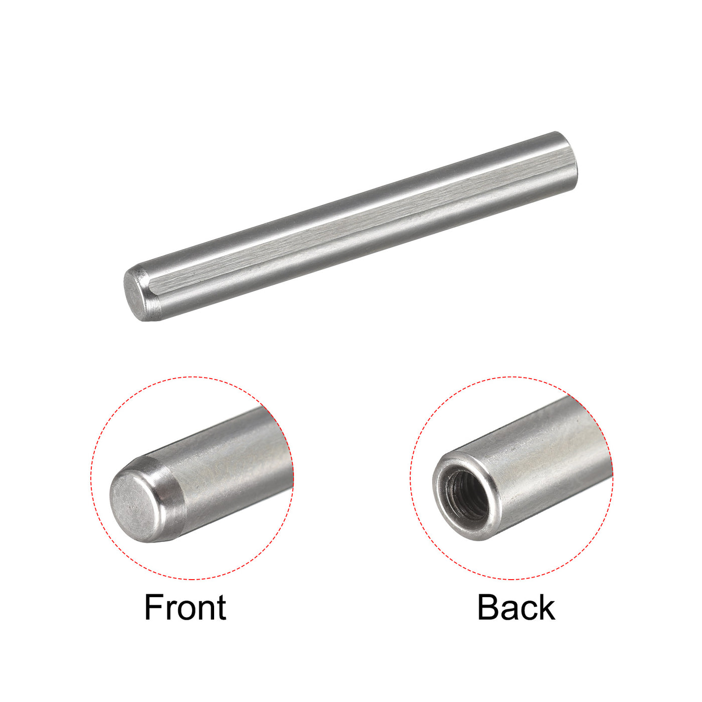 uxcell Uxcell M3 Internal Thread Dowel Pin 5x35mm Chamfering Flat Exhaust Groove Pin