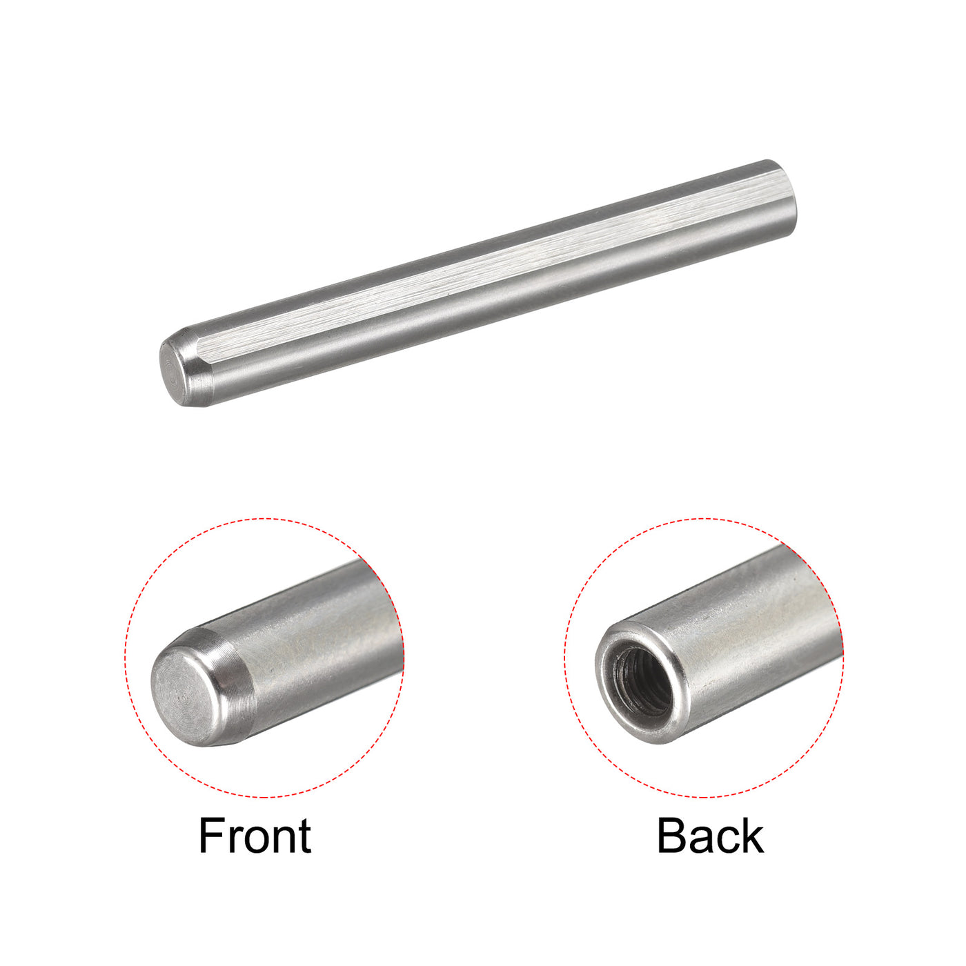 uxcell Uxcell M4 Internal Thread Dowel Pin 6x50mm Chamfering Flat Exhaust Groove Pin