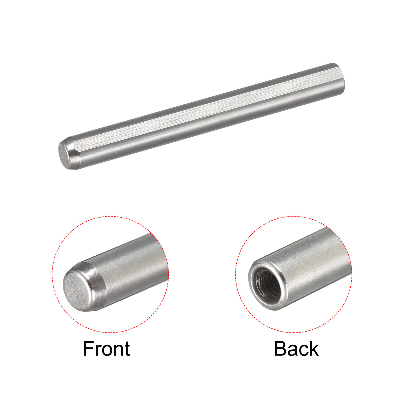 uxcell Uxcell M4 Internal Thread Dowel Pin 6x55mm Chamfering Flat Exhaust Groove Pin