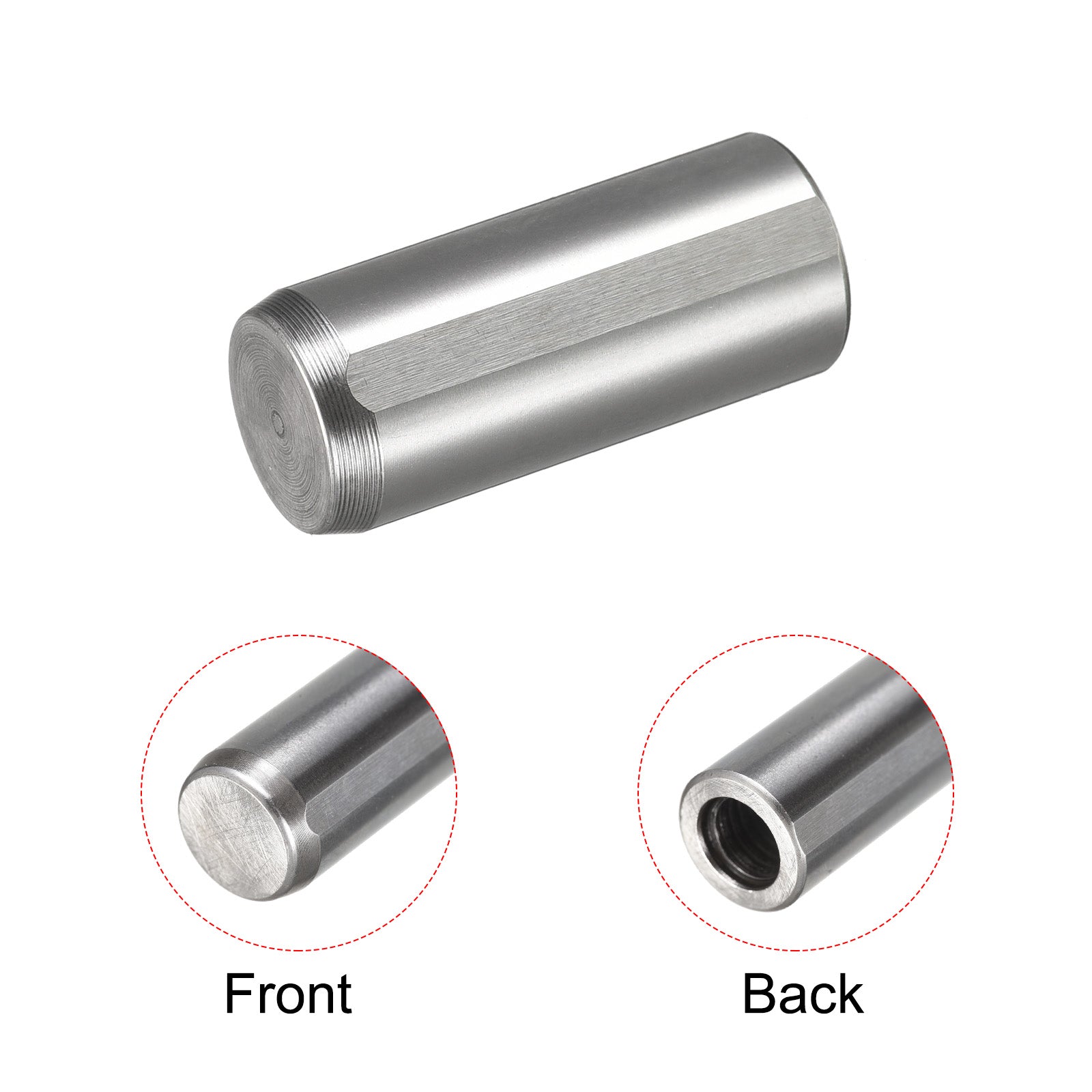 Uxcell M8 Internal Thread Dowel Pin 13x30mm Chamfering Flat Exhaust ...