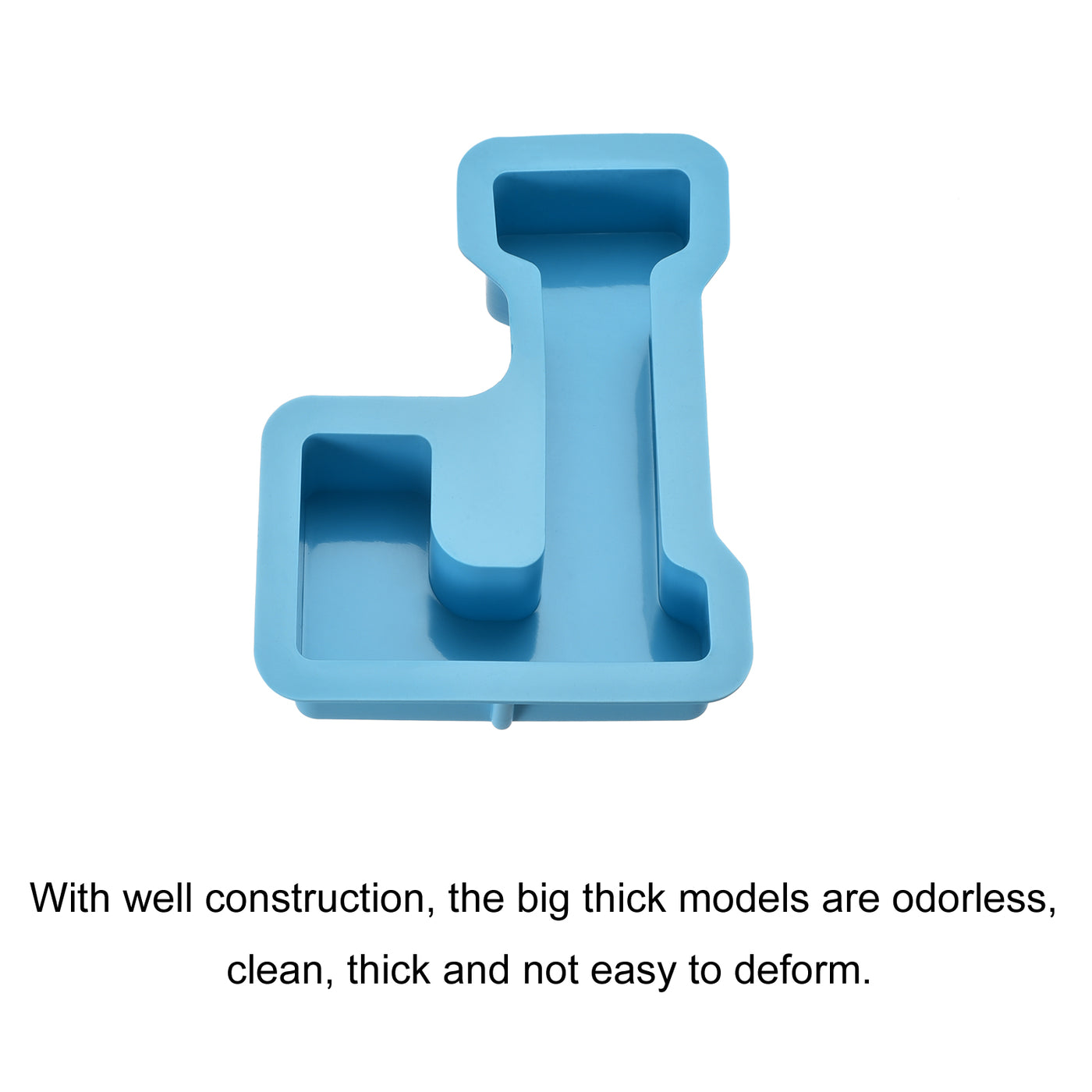 Harfington Silicone Resin Letter Mold 3D Mold for Epoxy Resin Art Large L Blue 4inch