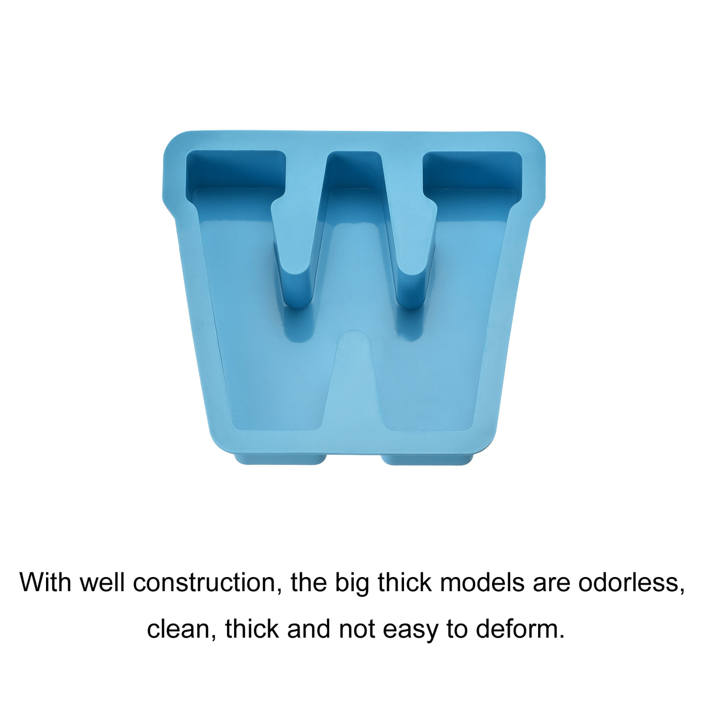 Harfington Silicone Resin Letter Mold 3D Mold for Epoxy Resin Art Large W Blue 4inch
