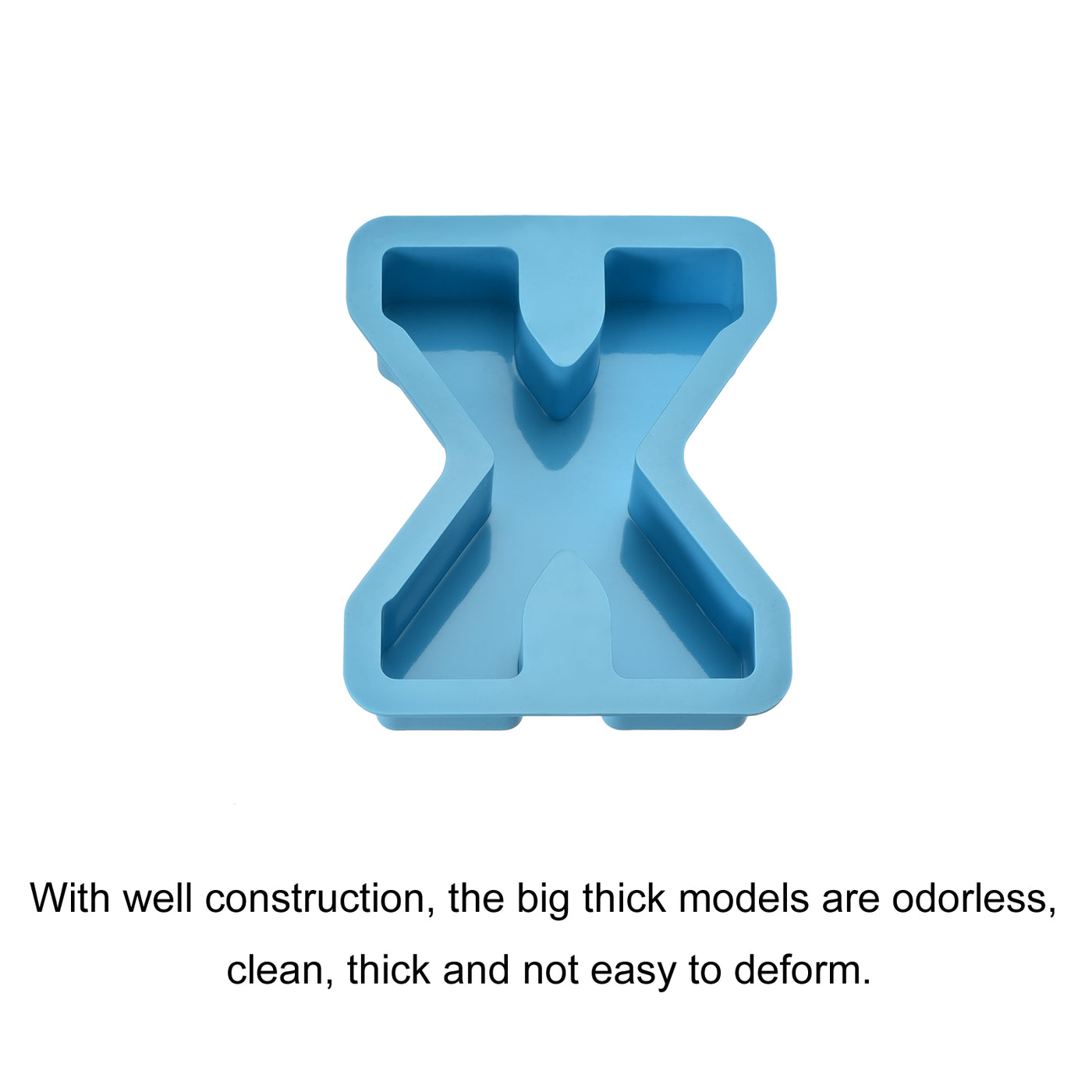 Harfington Silicone Resin Letter Mold 3D Mold for Epoxy Resin Art Large x Blue 4inch