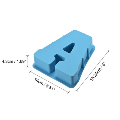 Harfington Silicone Resin Letter Mold 3D Mold for Epoxy Resin Art Large a Blue 6inch