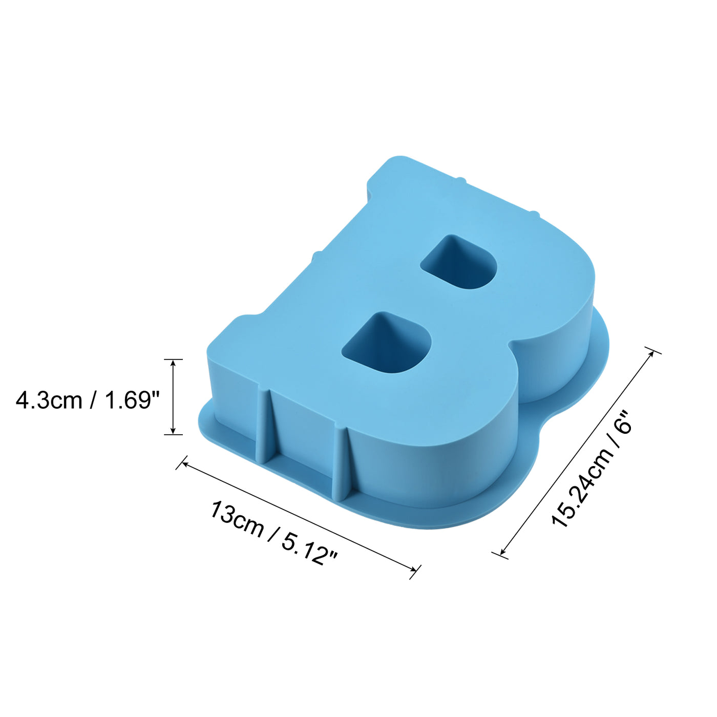 Harfington Silicone Resin Letter Mold 3D Mold for Epoxy Resin Art Large B Blue 6inch
