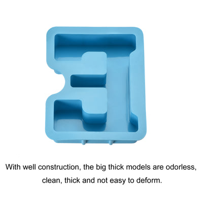Harfington Silicone Resin Letter Mold 3D Mold for Epoxy Resin Art Large E Blue 6inch