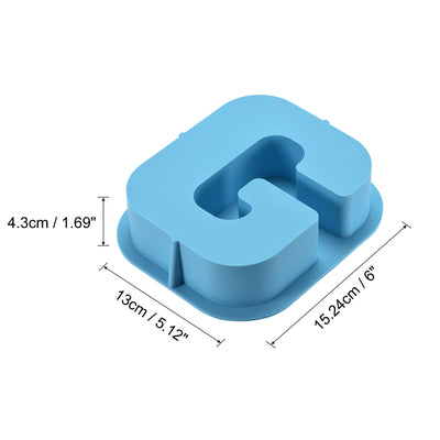 Harfington Silicone Resin Letter Mold 3D Mold for Epoxy Resin Art Large G Blue 6inch