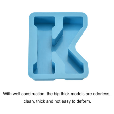 Harfington Silicone Resin Letter Mold 3D Mold for Epoxy Resin Art Large K Blue 6inch