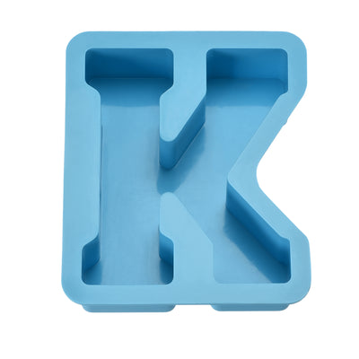 Harfington Silicone Resin Letter Mold 3D Mold for Epoxy Resin Art Large K Blue 6inch