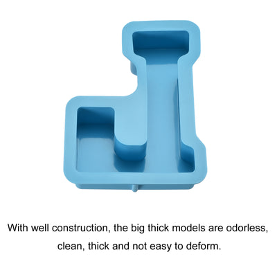 Harfington Silicone Resin Letter Mold 3D Mold for Epoxy Resin Art Large L Blue 6inch
