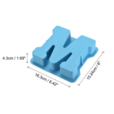 Harfington Silicone Resin Letter Mold 3D Mold for Epoxy Resin Art Large M Blue 6inch