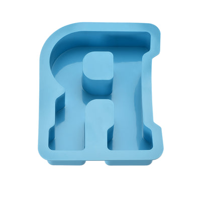 Harfington Silicone Resin Letter Mold 3D Mold for Epoxy Resin Art Large R Blue 6inch