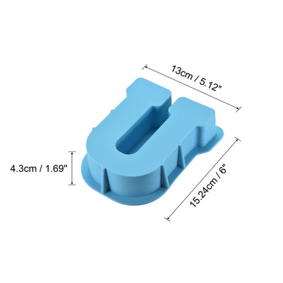 Harfington Silicone Resin Letter Mold 3D Mold for Epoxy Resin Art Large U Blue 6inch