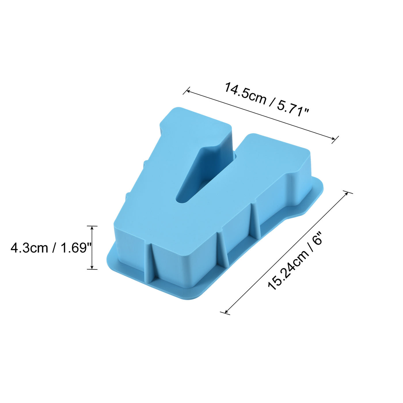 Harfington Silicone Resin Letter Mold 3D Mold for Epoxy Resin Art Large V Blue 6inch
