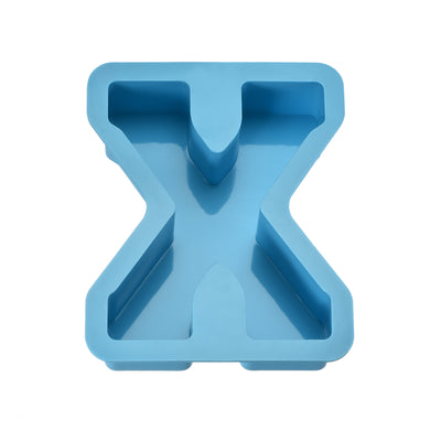 Harfington Silicone Resin Letter Mold 3D Mold for Epoxy Resin Art Large x Blue 6inch