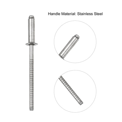 Harfington Uxcell Stainless Steel  Rivet Open End Countersunk Head 6 Sizes M3 M3.2 Rivets Assortment Set