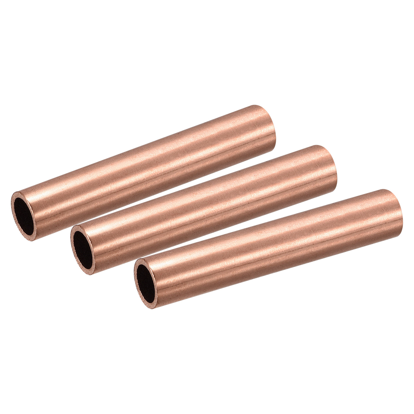 uxcell Uxcell Copper Round Tube 15mm OD 1.5mm Wall Thickness 100mm Length Pipe Tubing 3 Pcs