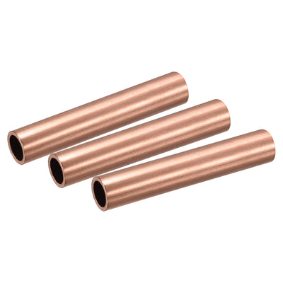 Harfington Uxcell Copper Round Tube 15mm OD 1.5mm Wall Thickness 100mm Length Pipe Tubing 3 Pcs