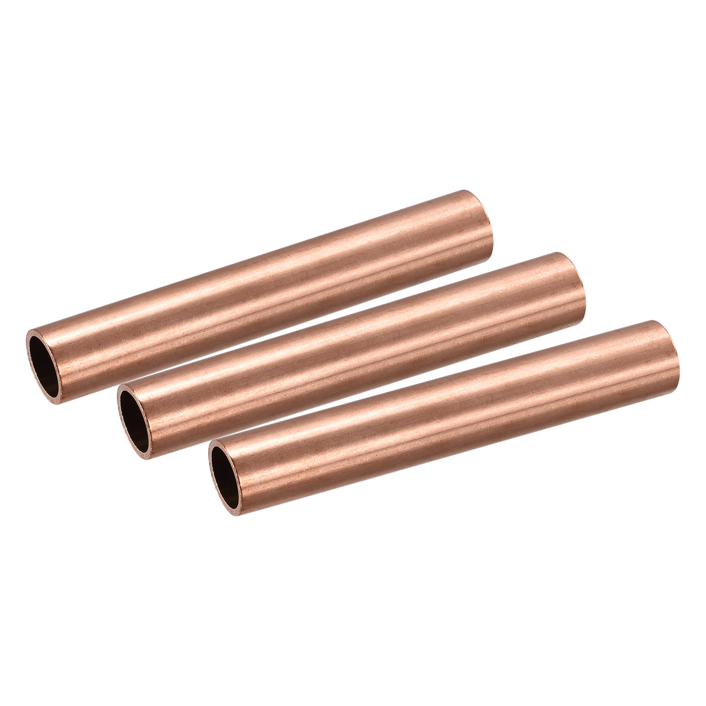uxcell Uxcell Copper Round Tube 17mm OD 1.5mm Wall Thickness 100mm Length Pipe Tubing 3 Pcs