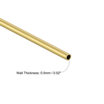 Harfington Uxcell Brass Round Tube 4mm OD 0.5mm Wall Thickness 100mm Length Pipe Tubing 2 Pcs