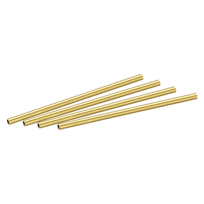 uxcell Uxcell Brass Round Tube 4mm OD 0.5mm Wall Thickness 100mm Length Pipe Tubing 4 Pcs