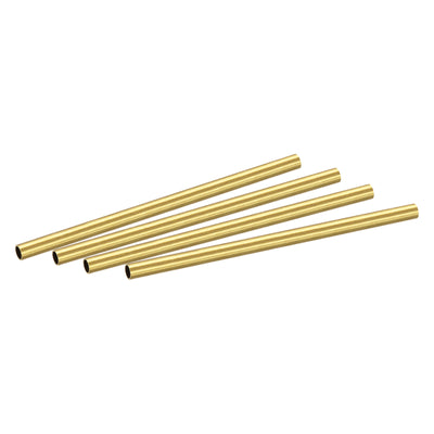 uxcell Uxcell Brass Round Tube 5mm OD 0.5mm Wall Thickness 100mm Length Pipe Tubing 4 Pcs