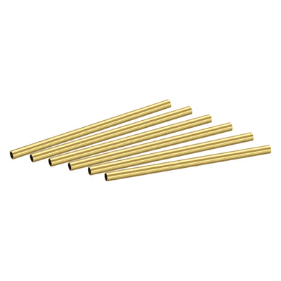 uxcell Uxcell Brass Round Tube 5mm OD 0.5mm Wall Thickness 100mm Length Pipe Tubing 6 Pcs