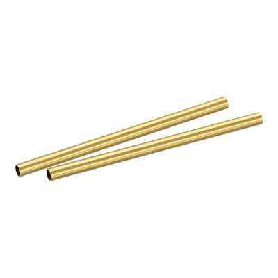 uxcell Uxcell Brass Round Tube 5.5mm OD 0.5mm Wall Thickness 100mm Length Pipe Tubing 2 Pcs
