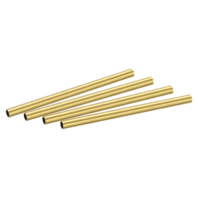 uxcell Uxcell Brass Round Tube 6mm OD 0.5mm Wall Thickness 100mm Length Pipe Tubing 4 Pcs