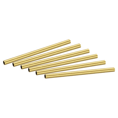 uxcell Uxcell Brass Round Tube 6mm OD 0.5mm Wall Thickness 100mm Length Pipe Tubing 6 Pcs