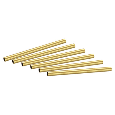 uxcell Uxcell Brass Round Tube 6.5mm OD 0.5mm Wall Thickness 100mm Length Pipe Tubing 6 Pcs