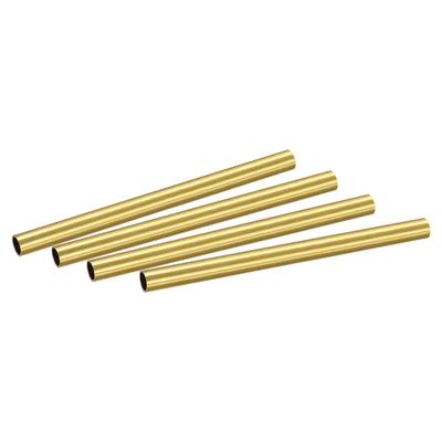 uxcell Uxcell Brass Round Tube 7mm OD 0.5mm Wall Thickness 100mm Length Pipe Tubing 4 Pcs