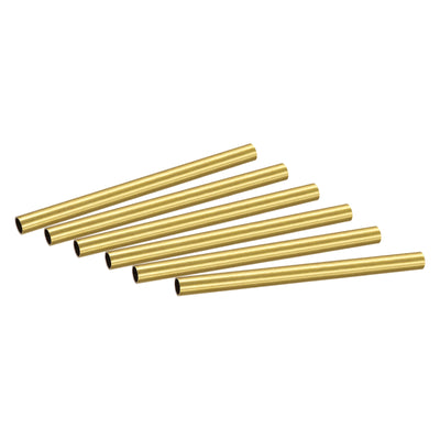uxcell Uxcell Brass Round Tube 7mm OD 0.5mm Wall Thickness 100mm Length Pipe Tubing 6 Pcs