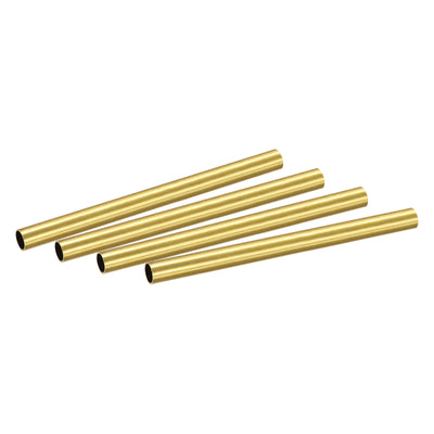 uxcell Uxcell Brass Round Tube 7.5mm OD 0.5mm Wall Thickness 100mm Length Pipe Tubing 4 Pcs