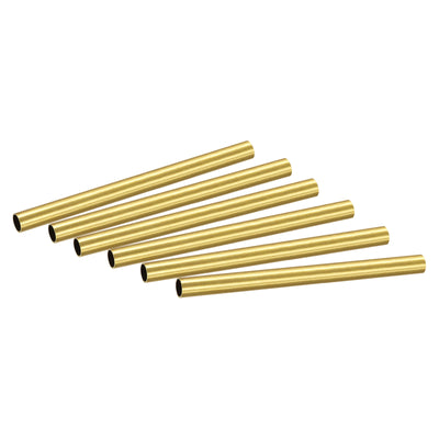 uxcell Uxcell Brass Round Tube 7.5mm OD 0.5mm Wall Thickness 100mm Length Pipe Tubing 6 Pcs