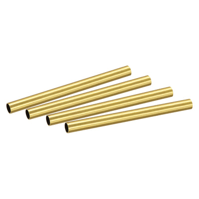 uxcell Uxcell Brass Round Tube 8mm OD 0.5mm Wall Thickness 100mm Length Pipe Tubing 4 Pcs