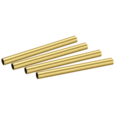 uxcell Uxcell Brass Round Tube 9mm OD 0.5mm Wall Thickness 100mm Length Pipe Tubing 4 Pcs
