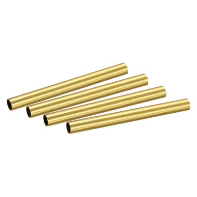 uxcell Uxcell Brass Round Tube 9.5mm OD 0.5mm Wall Thickness 100mm Length Pipe Tubing 4 Pcs
