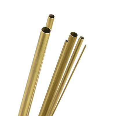 Harfington Uxcell Brass Tube, 1mm 2mm 3mm 4mm 5mm 6mm OD x 0.2mm Wall Thickness 300mm Length Metal Tubing, Pack of 6