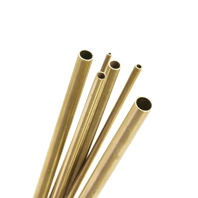 Harfington Uxcell Brass Tube, 1.5mm 2.5mm 3.5mm 4.5mm 5.5mm 6.5mm OD x 0.2mm Wall Thickness 300mm Length Metal Tubing, Pack of 6